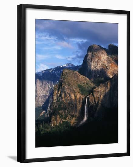 Bridal Veil Falls and Cathedral Rocks, Yosemite National Park, California, USA-Adam Jones-Framed Photographic Print