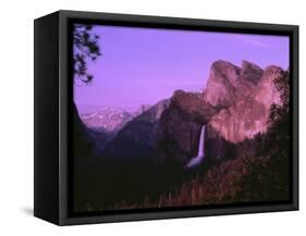 Bridal Veil Falls at Dusk-Mick Roessler-Framed Stretched Canvas