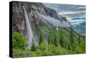 Bridal Veil Falls Iand Fog, Uncomphagre National Forest, Colorado, San Juan Mou-Tom Till-Stretched Canvas