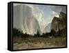 Bridal Veil Falls, Yosemite, C.1870-84-Thomas Hill-Framed Stretched Canvas