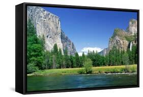 Bridal Veil Falls, Yosemite National Park, California, USA-null-Framed Stretched Canvas