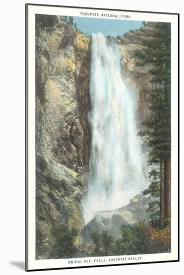 Bridal Veil Falls, Yosemite National Park, California-null-Mounted Art Print