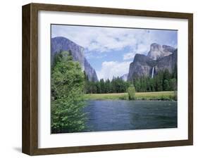 Bridalveil Falls (620 Feet) and the Merced River, Yosemite National Park, California USA-David Kjaer-Framed Photographic Print