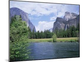 Bridalveil Falls (620 Feet) and the Merced River, Yosemite National Park, California USA-David Kjaer-Mounted Photographic Print