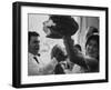 Bride and Groom Breaking Bread During Wedding-Paul Schutzer-Framed Photographic Print