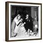 Bride and Groom Drinking Champagne After Wedding Ceremony in Manhattan-John Phillips-Framed Photographic Print