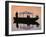 Bride and Groom Leaving a Wedding at Nkwali, Poled on African Gondola, Zambia-John Warburton-lee-Framed Photographic Print