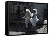 Bride and Groom on Bike, Havana, Cuba-Angelo Cavalli-Framed Stretched Canvas