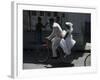 Bride and Groom on Bike, Havana, Cuba-Angelo Cavalli-Framed Photographic Print