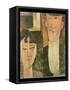 Bride and Groom (The Couple), 1915-16-Amedeo Modigliani-Framed Stretched Canvas
