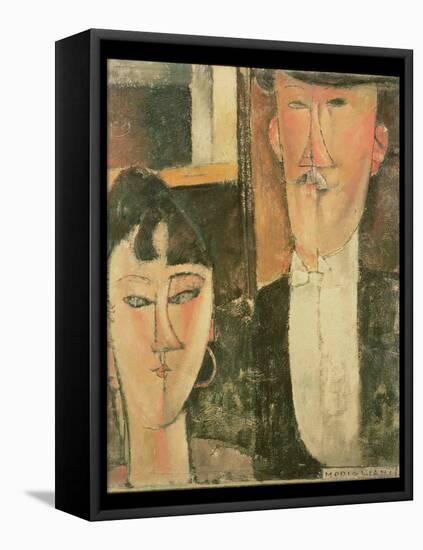 Bride and Groom (The Couple), 1915-16-Amedeo Modigliani-Framed Stretched Canvas