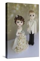 Bride and Groom Winter 2014 Bokeh-null-Stretched Canvas