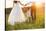 Bride and Groom with a White Wedding Bike-HalfPoint-Stretched Canvas