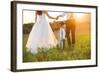 Bride and Groom with a White Wedding Bike-HalfPoint-Framed Photographic Print