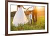 Bride and Groom with a White Wedding Bike-HalfPoint-Framed Photographic Print