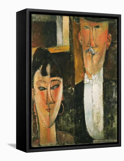 Bride and Groom-Amedeo Modigliani-Framed Stretched Canvas