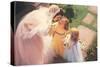 Bride and Two Flower Girls-null-Stretched Canvas