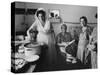 Bride Assisting in Kitchen During Wedding-Paul Schutzer-Stretched Canvas