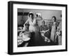 Bride Assisting in Kitchen During Wedding-Paul Schutzer-Framed Photographic Print