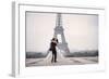 Bride & Groom at Eiffel Tower-null-Framed Art Print