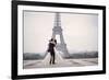 Bride & Groom at Eiffel Tower-null-Framed Art Print