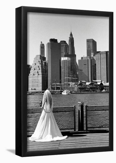 Bride in Dumbo NYC-null-Framed Poster