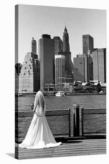 Bride in Dumbo NYC-null-Stretched Canvas