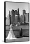 Bride in Dumbo NYC-null-Framed Stretched Canvas