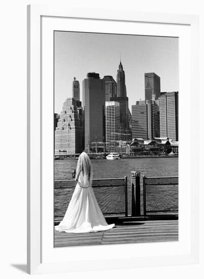 Bride in Dumbo NYC-null-Framed Photo