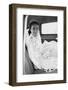 Bride in the Backseat of Car, Ca. 1950-null-Framed Photographic Print