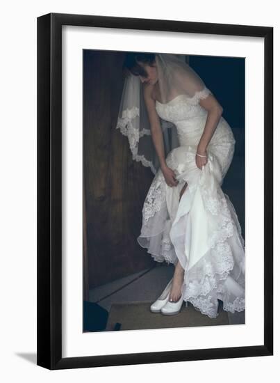 Bride in White Dress-Clive Nolan-Framed Premium Photographic Print