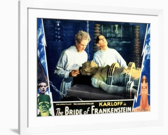 Bride of Frankenstein, Ernest Thesiger, Elsa Lanchester, Colin Clive, 1935-null-Framed Photo