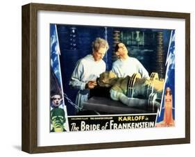 Bride of Frankenstein, Ernest Thesiger, Elsa Lanchester, Colin Clive, 1935-null-Framed Photo