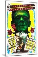 Bride of Frankenstein / Son of Frankenstein double feature poster featuring Boris Karloff-null-Mounted Art Print