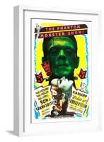 Bride of Frankenstein / Son of Frankenstein double feature poster featuring Boris Karloff-null-Framed Art Print