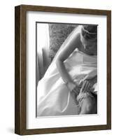 Bride Pulling Up Garter-Abraham Nowitz-Framed Photographic Print