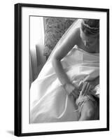 Bride Pulling Up Garter-Abraham Nowitz-Framed Photographic Print