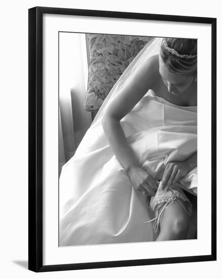 Bride Pulling Up Garter-Abraham Nowitz-Framed Photographic Print