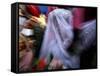 Bride Sits Next to Groom During a Mass Marriage Ceremony for About 50 Couples in Amritsar, India-null-Framed Stretched Canvas