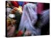 Bride Sits Next to Groom During a Mass Marriage Ceremony for About 50 Couples in Amritsar, India-null-Stretched Canvas