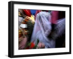 Bride Sits Next to Groom During a Mass Marriage Ceremony for About 50 Couples in Amritsar, India-null-Framed Photographic Print