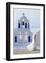 Bride Walking Past Church, Santorini, Kyclades, South Aegean, Greece, Europe-Christian Heeb-Framed Photographic Print