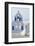 Bride Walking Past Church, Santorini, Kyclades, South Aegean, Greece, Europe-Christian Heeb-Framed Photographic Print