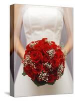 Bride with bridal bouquet-null-Stretched Canvas