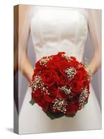 Bride with bridal bouquet-null-Stretched Canvas