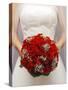 Bride with bridal bouquet-null-Stretched Canvas