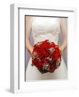 Bride with bridal bouquet-null-Framed Photographic Print