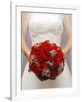 Bride with bridal bouquet-null-Framed Photographic Print