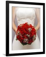 Bride with bridal bouquet-null-Framed Photographic Print