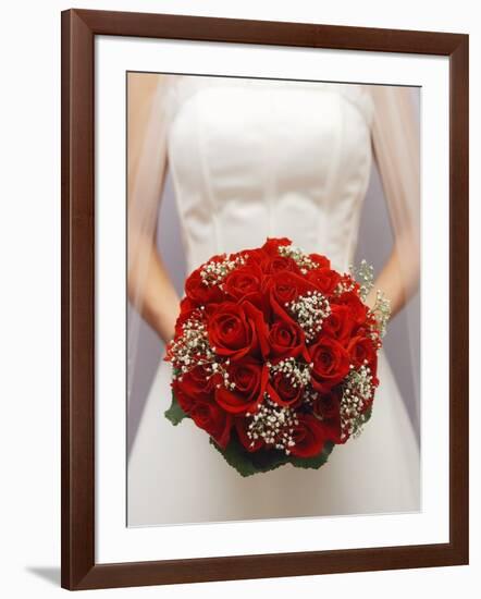 Bride with bridal bouquet-null-Framed Photographic Print